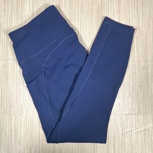 PHISOCKAT Women's Dark Navy Blue High Waist Athletic Leggings XL Pockets